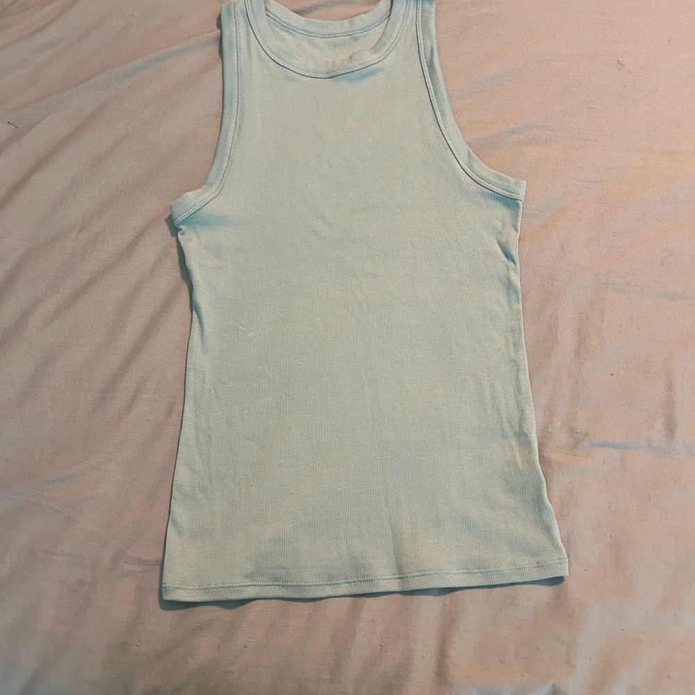A New Day Fitted Green Tank Top